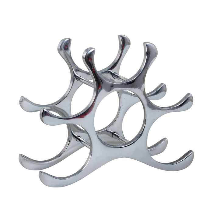 Svenska Living Wijnrek - 6 flessen - chrome - metaal - 43 x 42 cm