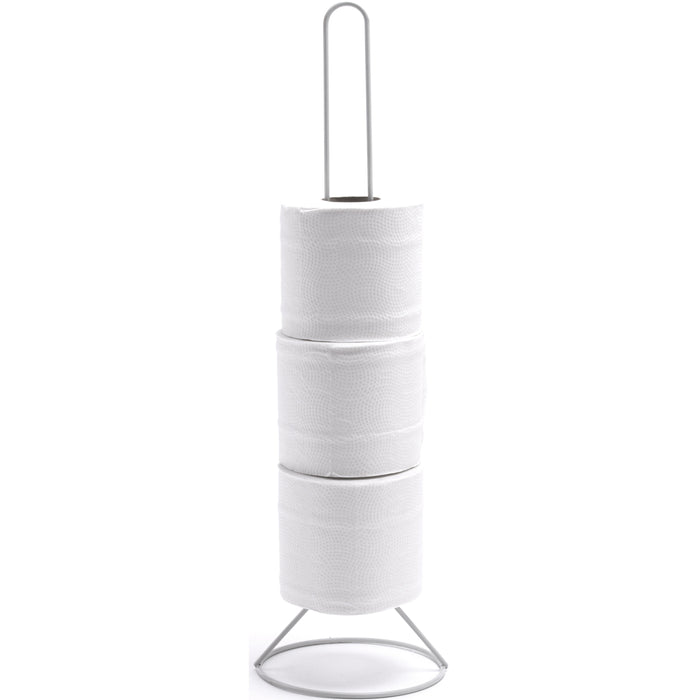 MSV Wc|toiletrolhouder reservoir - metaal - wit - 50 cm