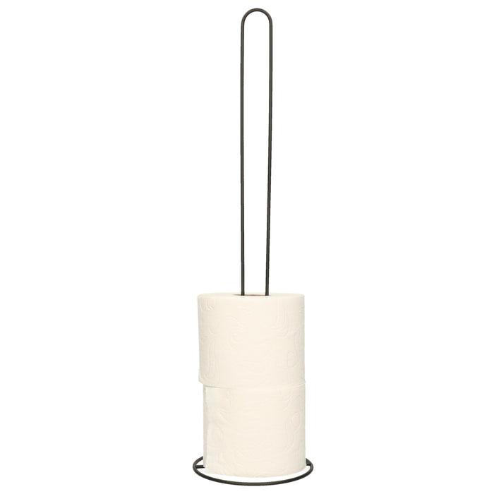 MSV Wc|toiletrolhouder reservoir - kunststof - zwart glans -50 cm