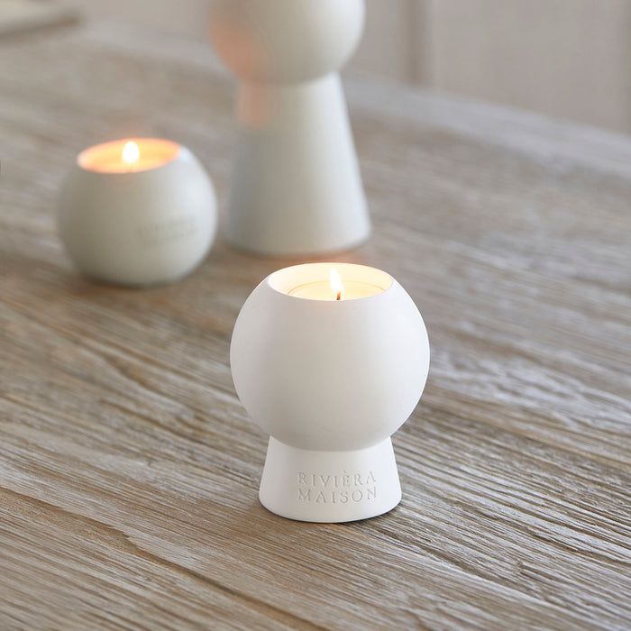 Riviera Maison Waxinelichthouder rond - Oriental Pearl - Wit