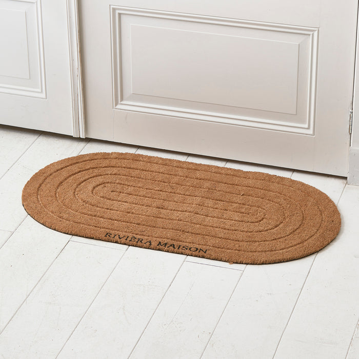 Riviera Maison Deurmat binnen, Kokos Droogloopmat - Oval - Bruin