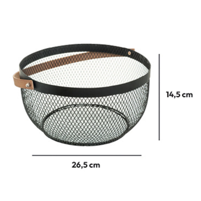 Five - Zwarte fruitmand met handvat
