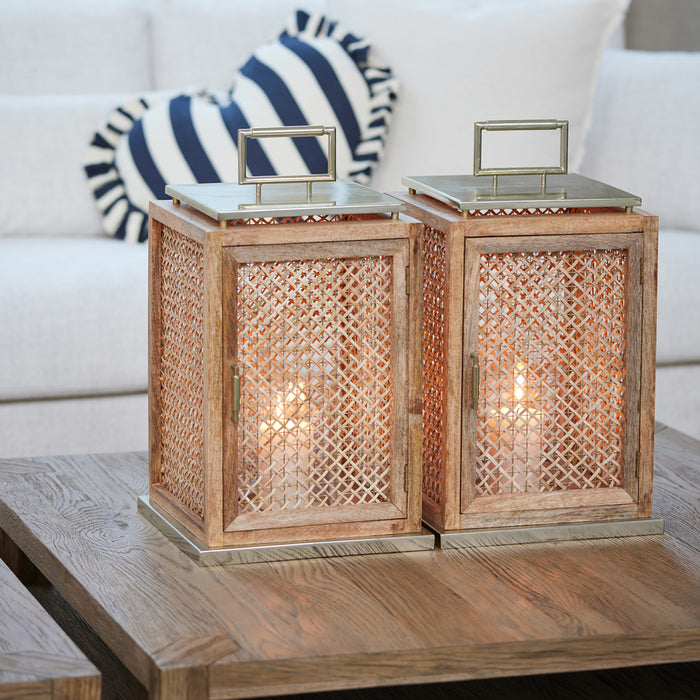 Riviera Maison lantaarn, Windlicht, Kaarsenhouder - Java - Bruin