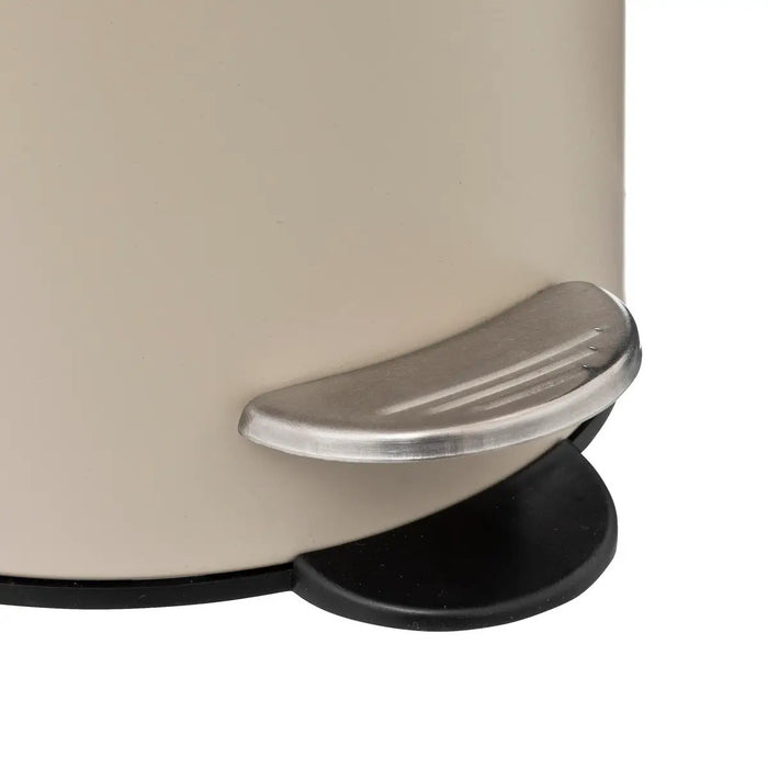 5Five kleine pedaalemmer - metaal - beige - 3L - 16 x 25 cm