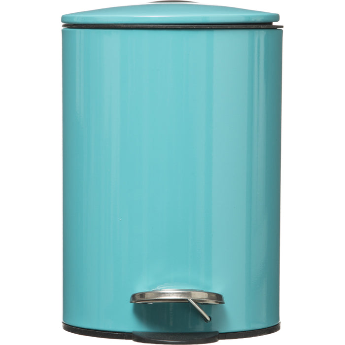 5Five Pedaalemmer - turquoise blauw - metaal - 3L - 23 cm - soft close