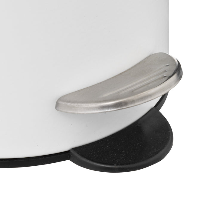 5Five Pedaalemmer - wit - metaal - 3L - 23 cm - soft close