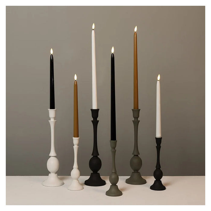 Countryfield Led kaarsen|dinerkaarsen - 2x stuks - zwart - 28 cm