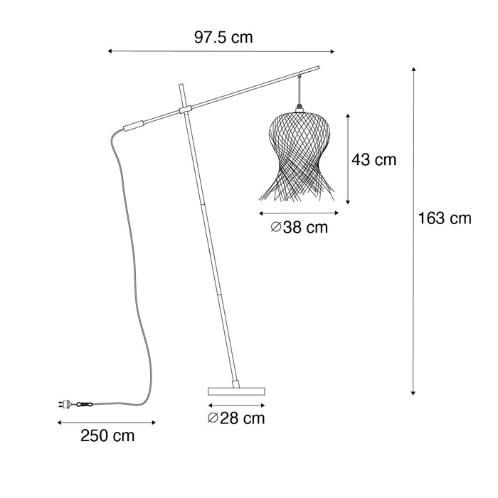 QAZQA Oosterse buiten vloerlamp bamboe IP44 - Carlos