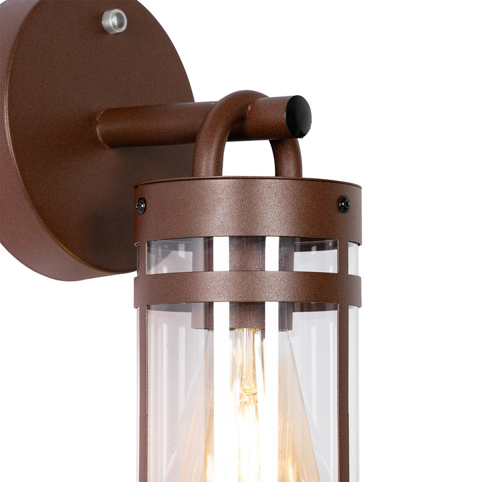 QAZQA Buiten wandlamp roestbruin IP44 met schemersensor - Ruben
