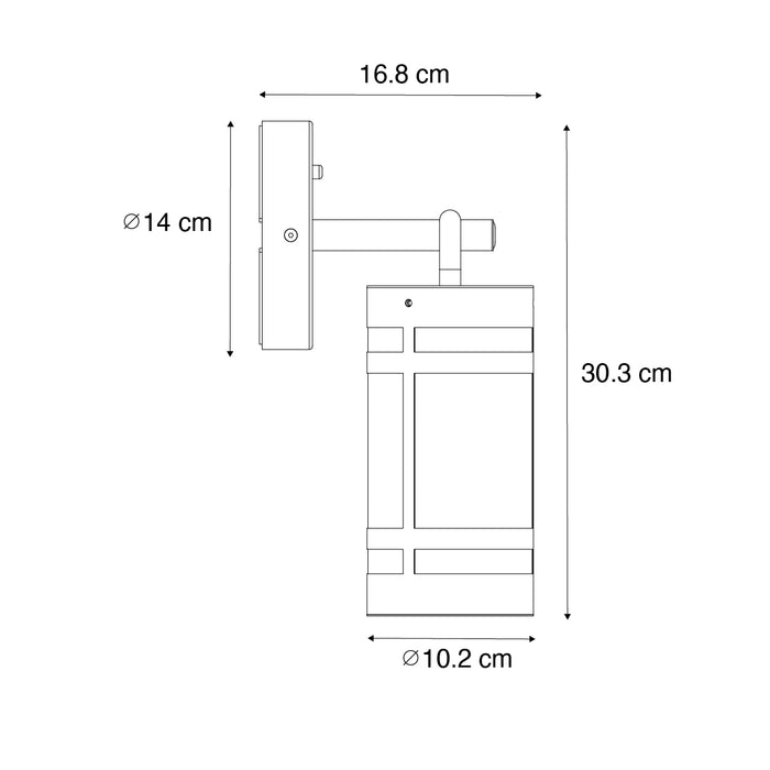 QAZQA Buiten wandlamp roestbruin IP44 met schemersensor - Ruben