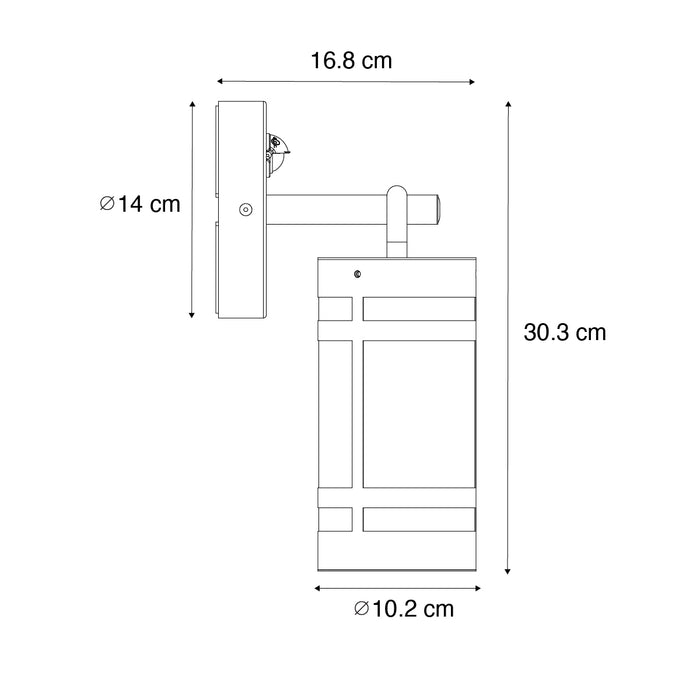 QAZQA Industriële buiten wandlamp zwart IP44 - Ruben