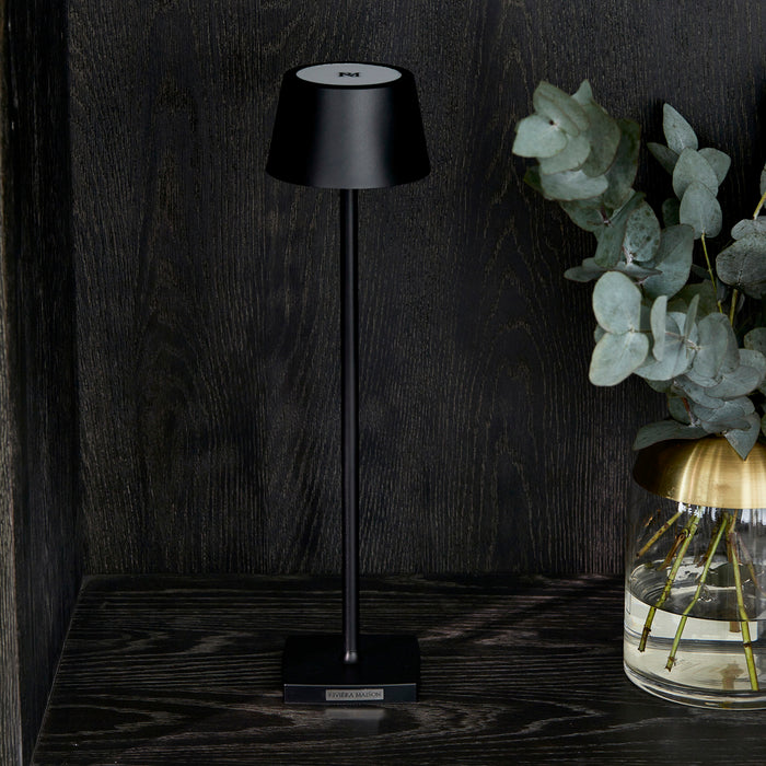 Rivièra Maison - Stijlvolle Tafel lamp in zwart, aluminium, hoogte 43 cm