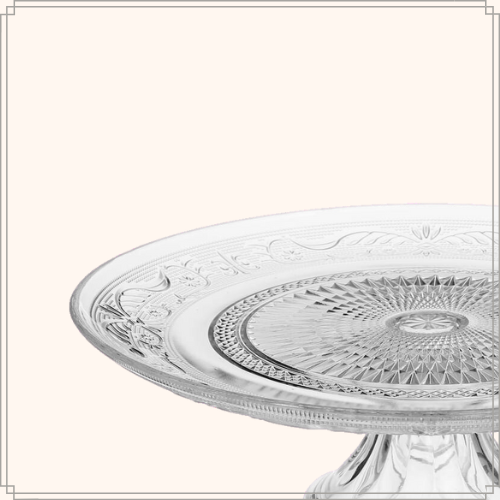 OTIX Taartplateau Met Voet Renaissance Transparant 29x29x10.5 cm Glas