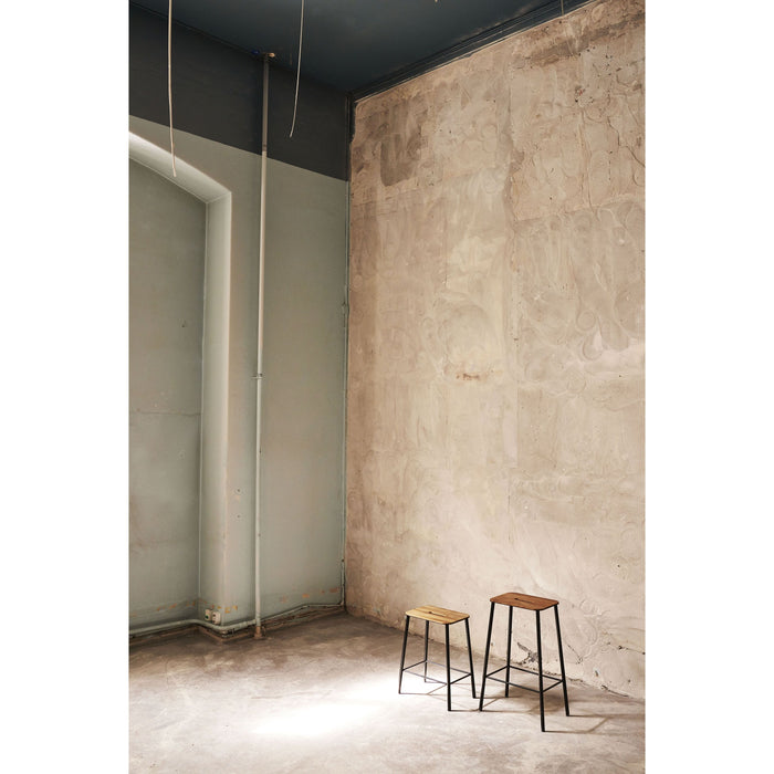 Frama Adam barkruk H76 naturel leer|zwart