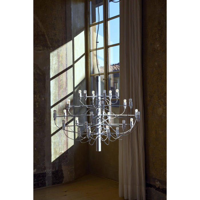 2097|50 by Gino Sarfatti kroonluchter Ø100 transparant zwart