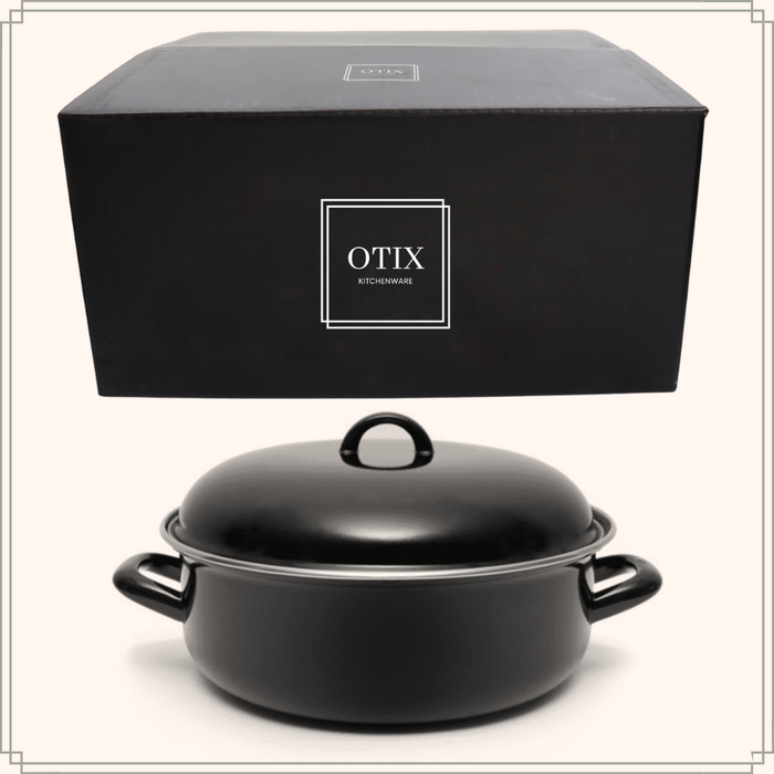 OTIX Braadpan Inductie Met deksel Emaille 6 liter 28 cm Alle Warmte...