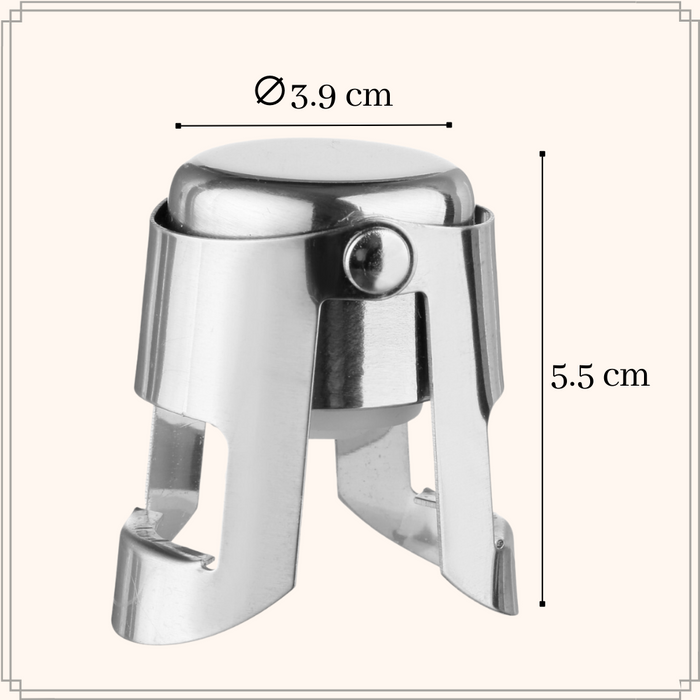 OTIX Champagne Stopper Roestvrij Staal 3,9 x 3,7 x 5,5 cm Zilver Ch...