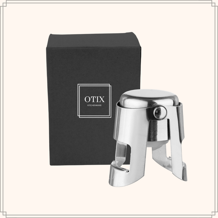 OTIX Champagne Stopper Roestvrij Staal 3,9 x 3,7 x 5,5 cm Zilver Ch...