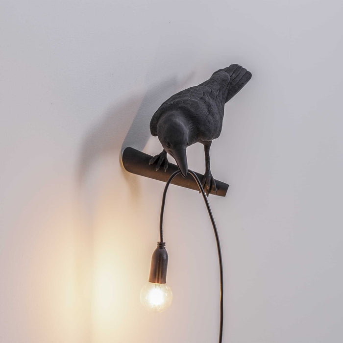 Seletti Bird Looking wandlamp links buiten zwart