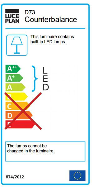 Luceplan Counterbalance wandlamp LED 199x76,2 rood