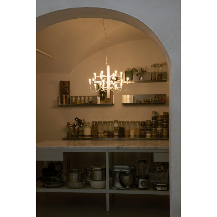 2097|18 by Gino Sarfatti kroonluchteropaal chroom