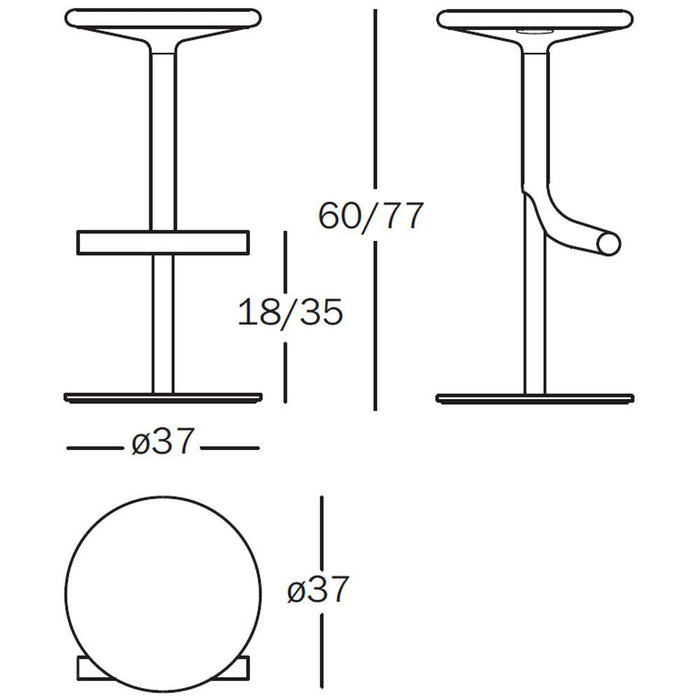 Tibu verstelbare barkruk olijfgroen