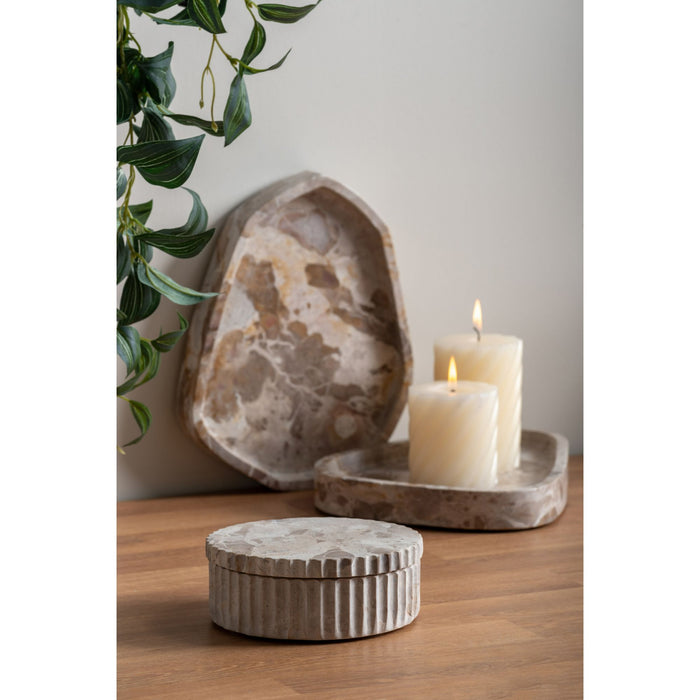 Present time Schaal met deksel - bruin - 15 x 15 x 6 cm