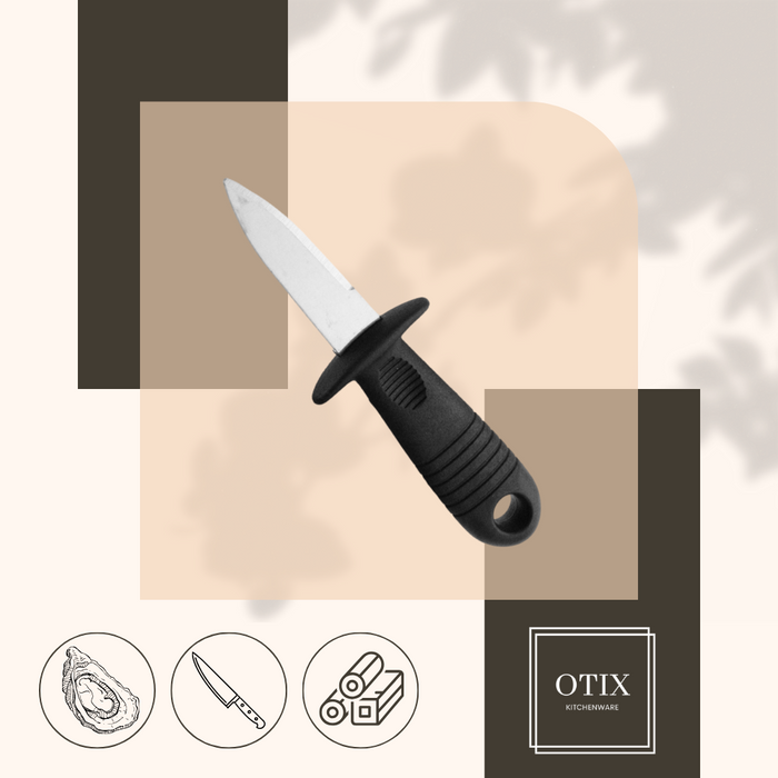 OTIX Oestermes Oesterbreekmes Zwart 14.5x5x1.7 cm RVS