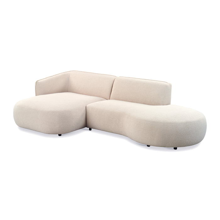 by fonQ Soft Ottomane Bank Rechts - Bouclé - Crème