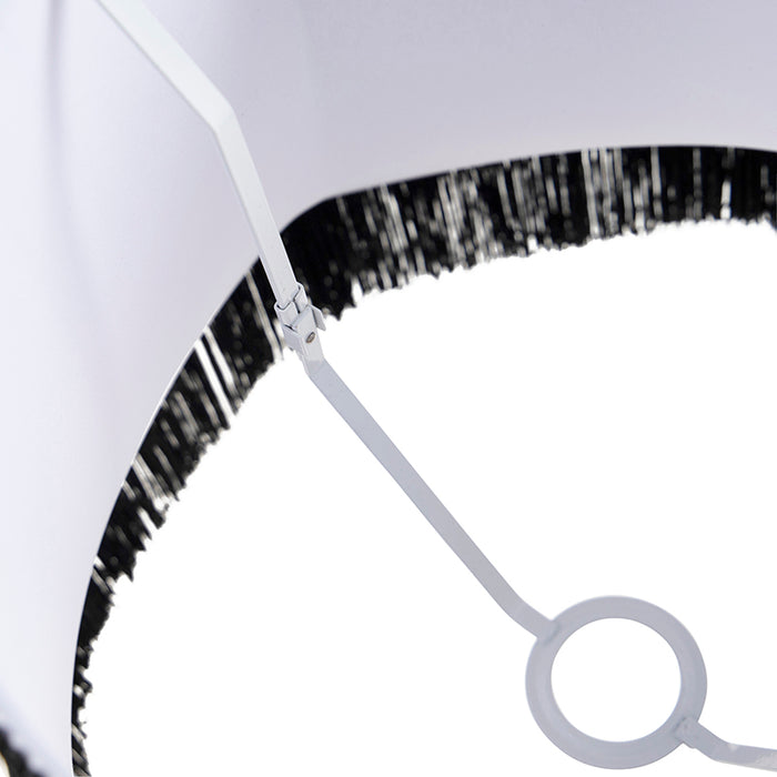 QAZQA Zijden lampenkap zwart met grijs 45 cm - Granny