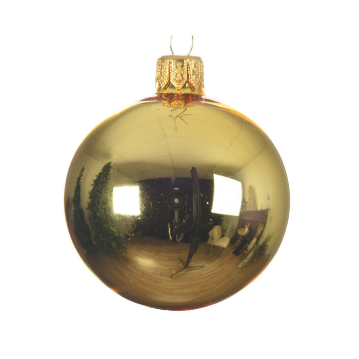 Decoris Kerstballen set - 6x stuks - goud - glas - 6 cm - glans