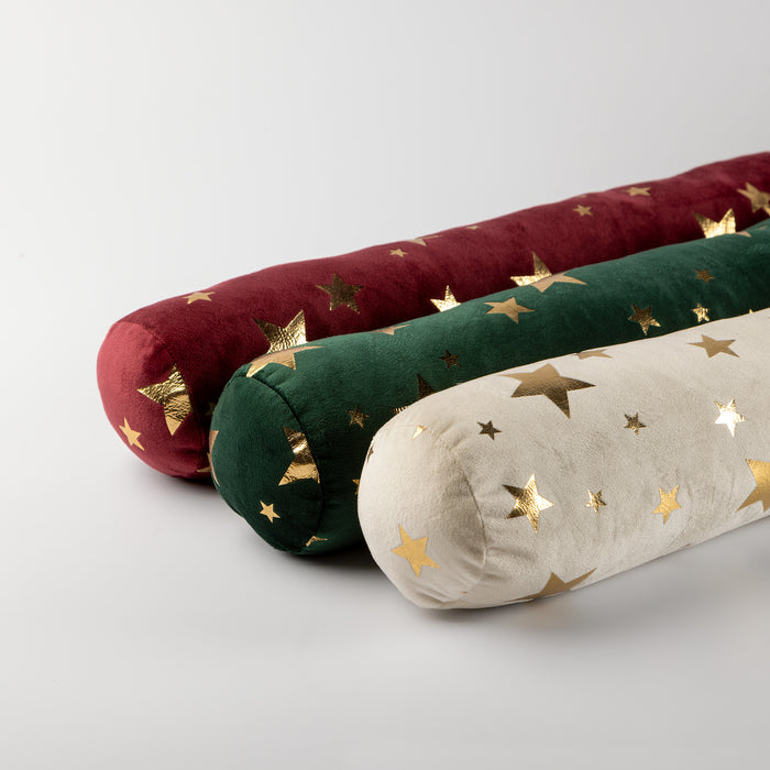 Dutch Decor Tochtstopper 90x10 cm STARS - Tochtrol met sterren - rood