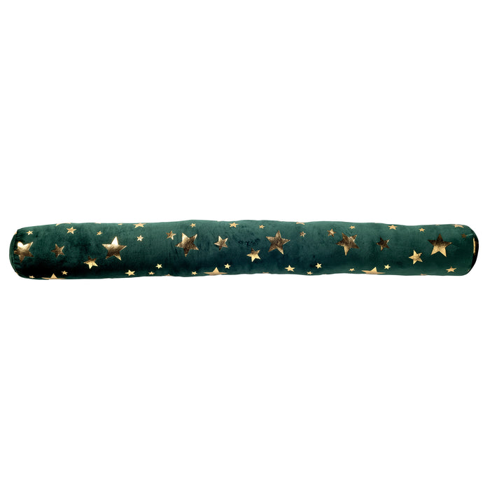 Dutch Decor Tochtstopper 90x10 cm STARS - Tochtrol met sterren - groen