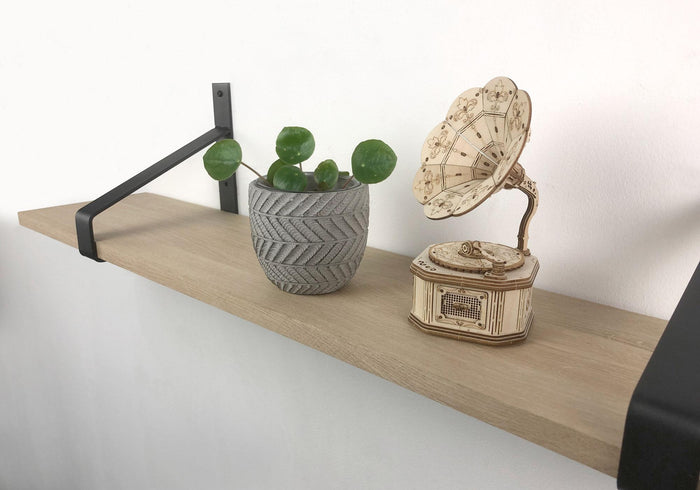 Woodbrothers Eiken 18mm wandplank recht 120x30cm + dragers