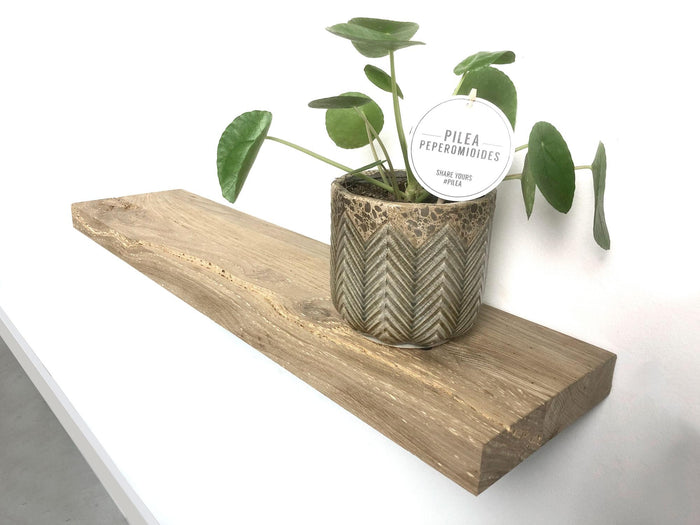 Woodbrothers Zwevende wandplank oud eiken recht 80x20cm