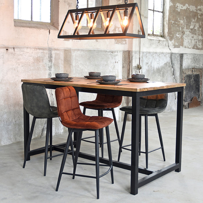 LABEL51 - Barkruk Jelt Laag - Rust Velours - Zwart Metaal