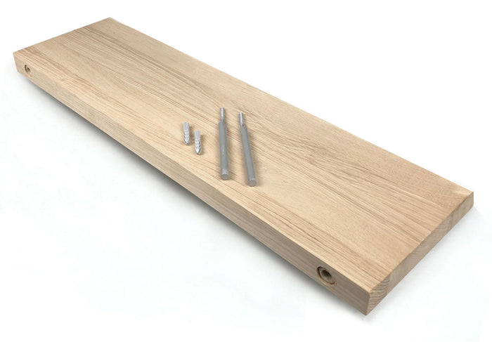 Woodbrothers Zwevende wandplank eiken recht 100x20cm