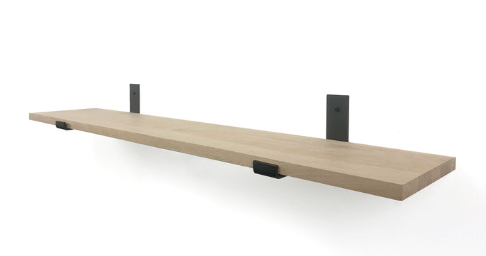 Woodbrothers Eiken 18mm wandplank recht 110x20cm + zwarte dragers