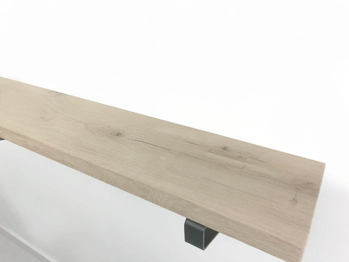 Woodbrothers Eiken wandplank massief recht 100cm op 30cm diepe dragers