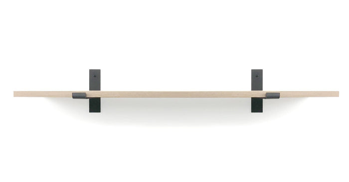 Woodbrothers Eiken 18mm wandplank recht 120x20cm + zwarte dragers