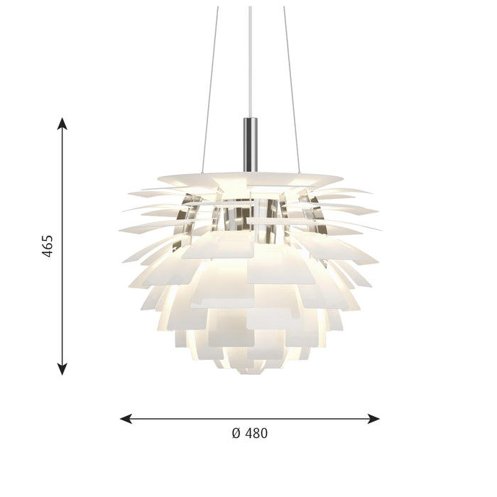 Louis Poulsen PH Artichoke hanglamp Ø48 retrofit wit