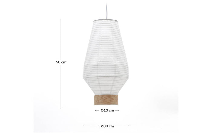 Kave Home - Lampenkap Hila voor plafondlamp van wit papier en