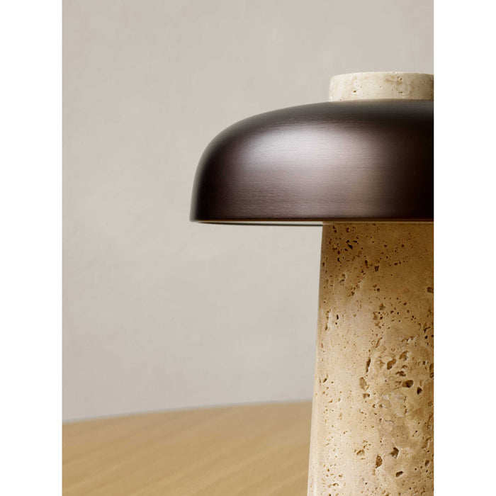 Audo Copenhagen Reverse tafellamp LED travertine|brons
