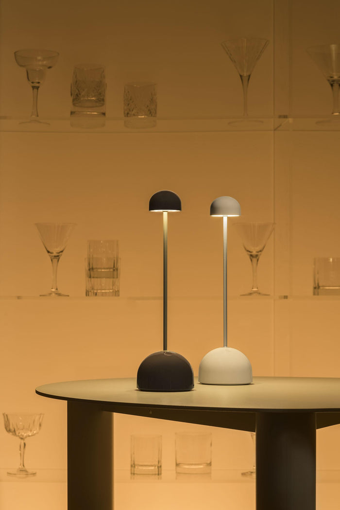 Marset Sips tafellamp LED oplaadbaar wit|zilver