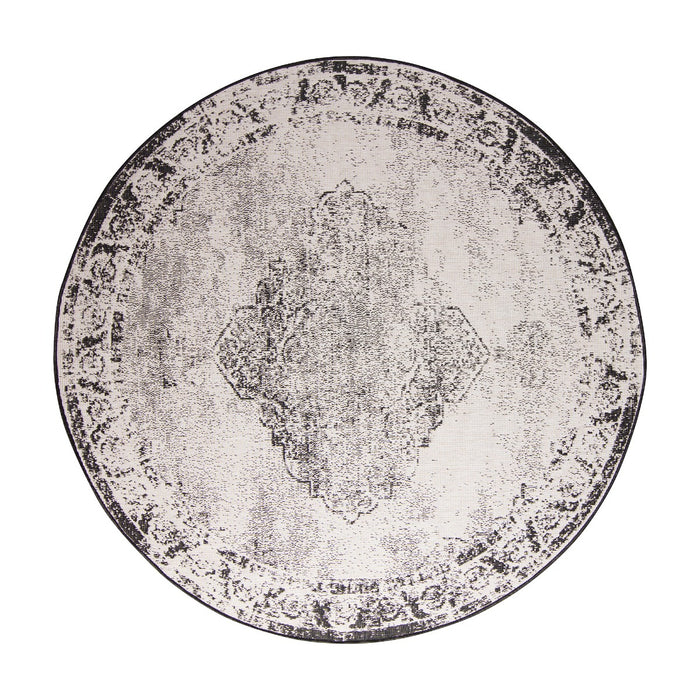 Eva Interior Buitenkleed Rond Sage - Zwart - dubbelzijdig 200cm