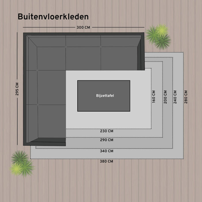 Eva Interior Buitenkleed Grijs Frost 280 x 380 cm