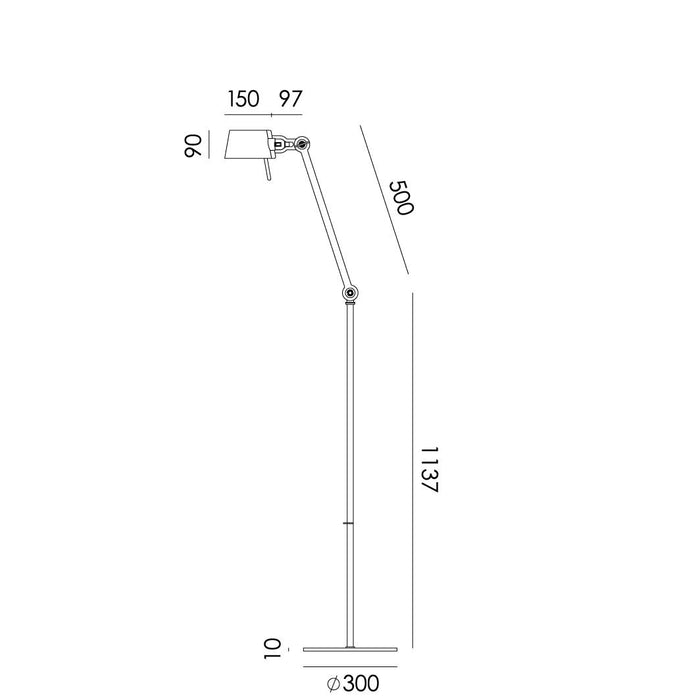 Bolt 1 Arm Long vloerlamp Striking Orange