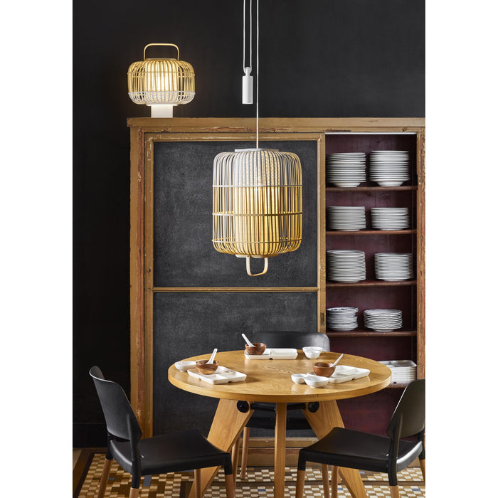 Forestier Bamboo square tafellamp small black