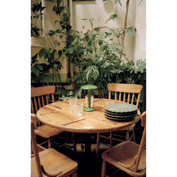 Gustave tafellamp LED oplaadbaar gelakt bruin