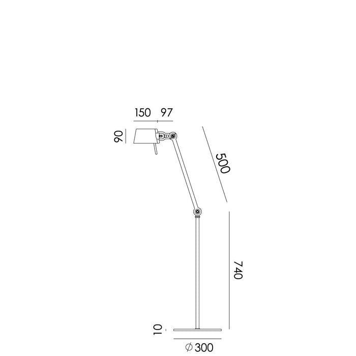 Bolt 1 Arm vloerlamp Ash Grey
